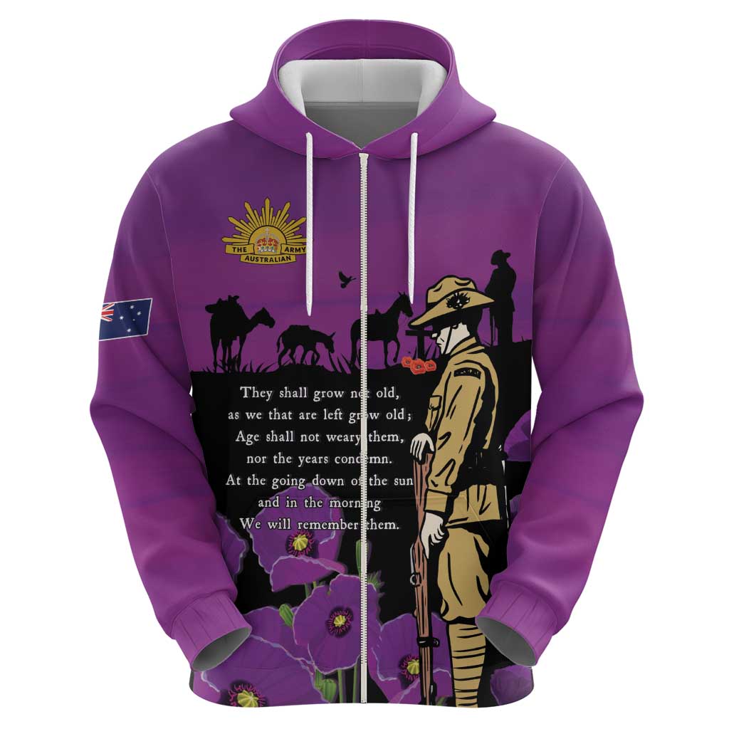 ANZAC Soldier and War Animals Hoodie We Will Remember Them