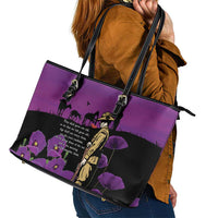 ANZAC Soldier and War Animals Leather Tote Bag We Will Remember Them