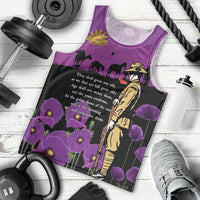 ANZAC Soldier and War Animals Men Tank Top We Will Remember Them