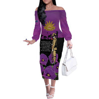 ANZAC Soldier and War Animals Off The Shoulder Long Sleeve Dress We Will Remember Them