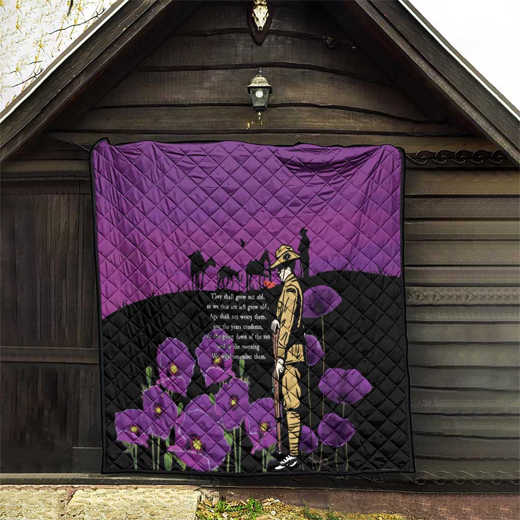 ANZAC Soldier and War Animals Quilt We Will Remember Them