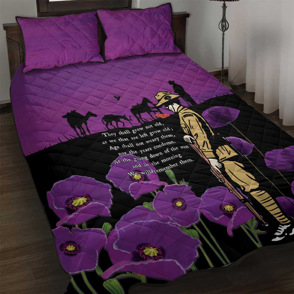 ANZAC Soldier and War Animals Quilt Bed Set We Will Remember Them