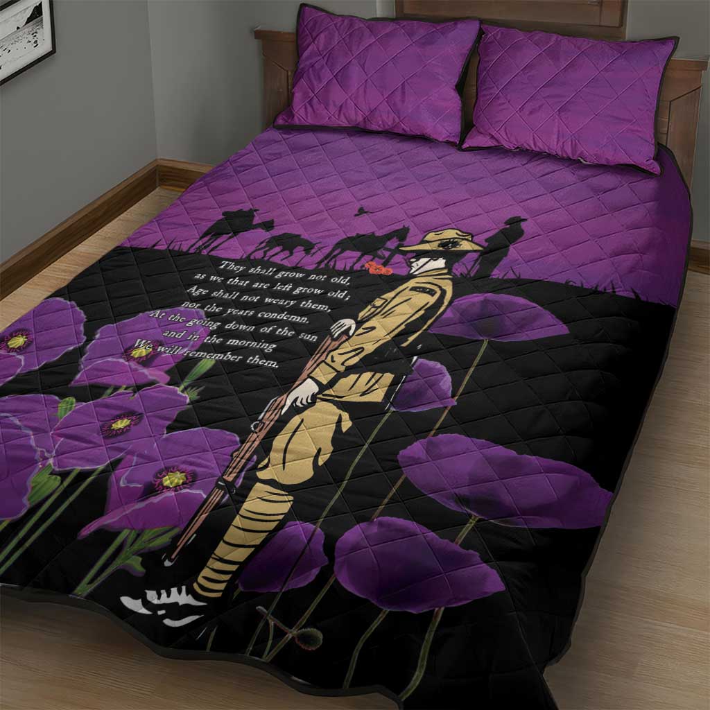 ANZAC Soldier and War Animals Quilt Bed Set We Will Remember Them