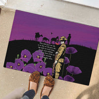 ANZAC Soldier and War Animals Rubber Doormat We Will Remember Them
