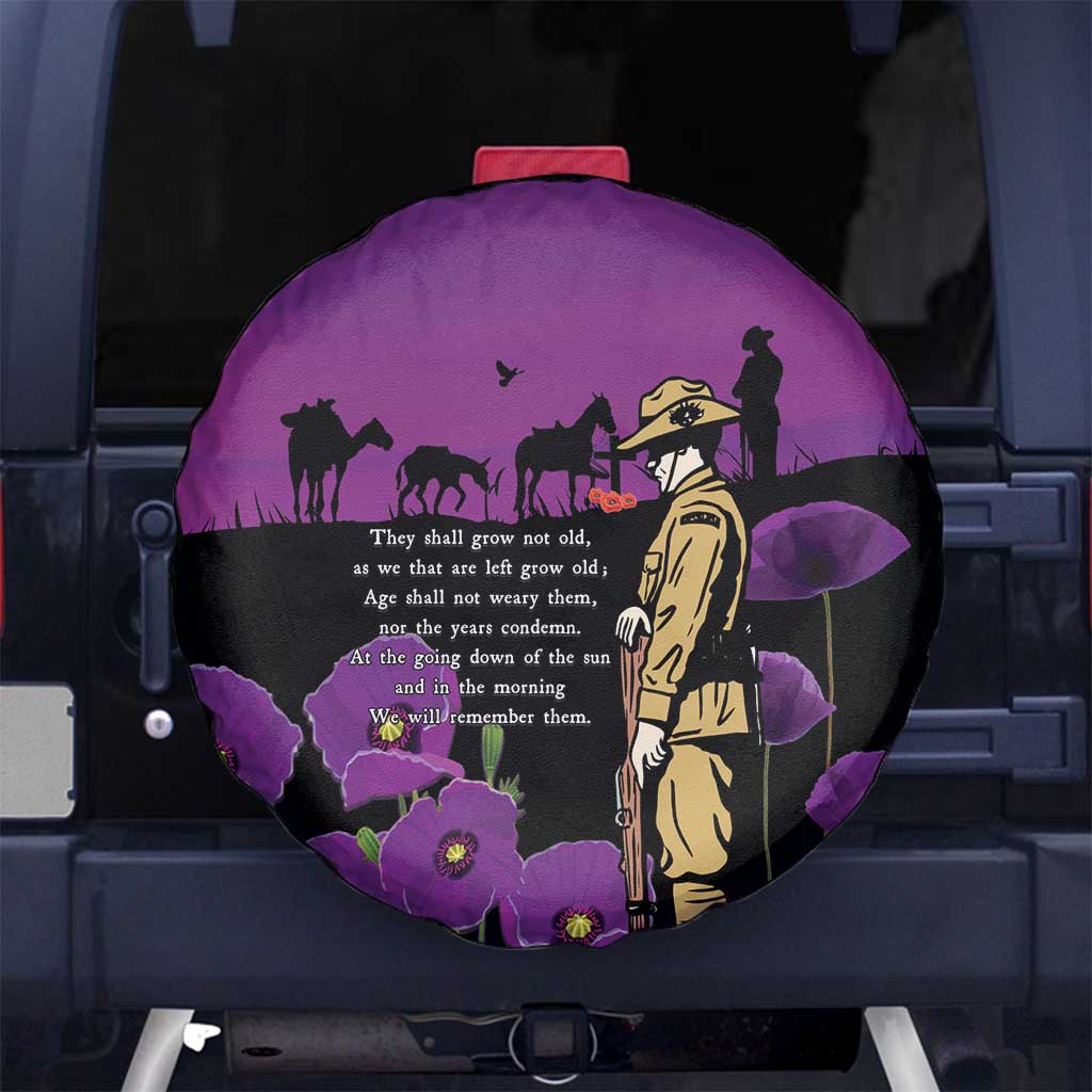 ANZAC Soldier and War Animals Spare Tire Cover We Will Remember Them