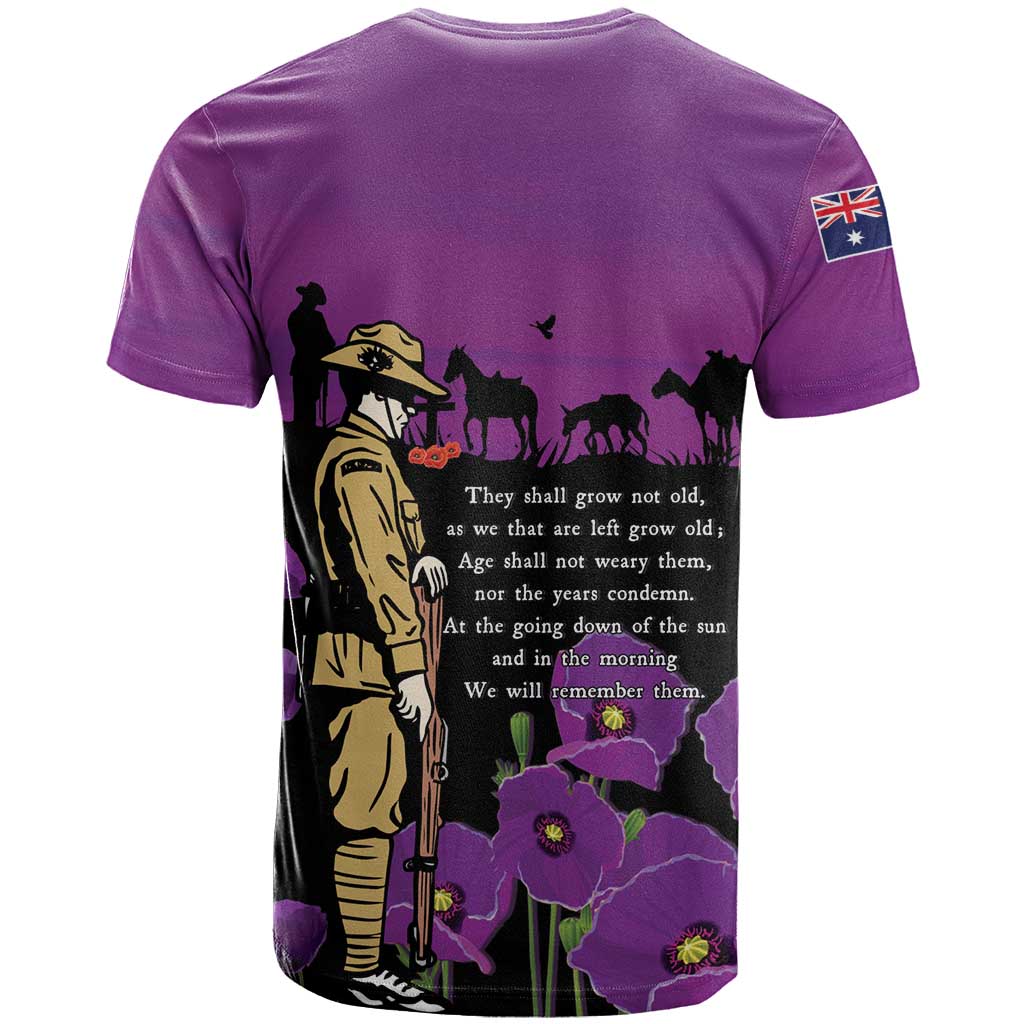 ANZAC Soldier and War Animals T Shirt We Will Remember Them