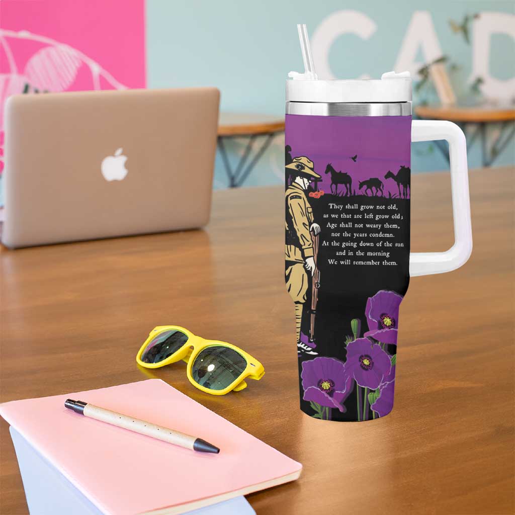 ANZAC Soldier and War Animals Tumbler With Handle We Will Remember Them