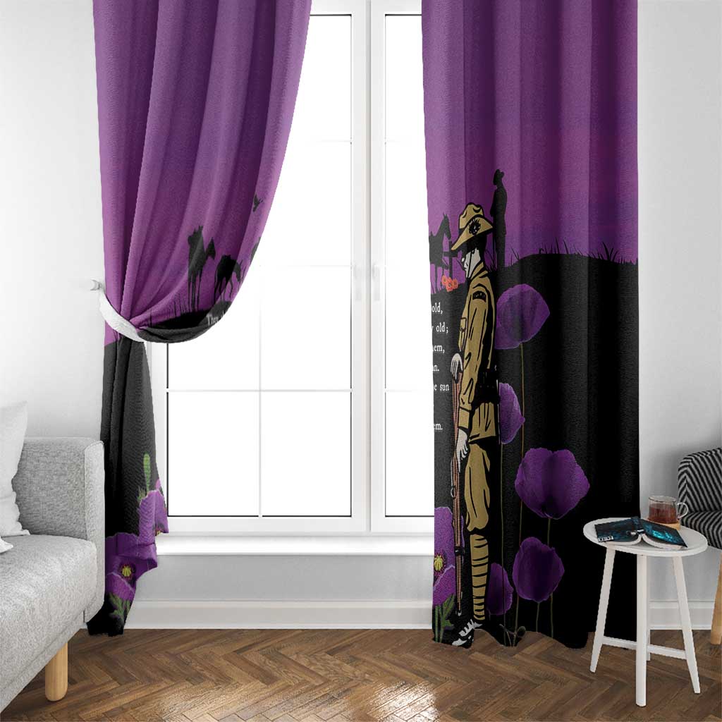 ANZAC Soldier and War Animals Window Curtain We Will Remember Them