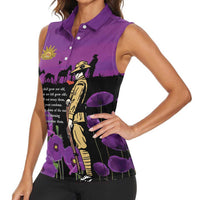 ANZAC Soldier and War Animals Women Sleeveless Polo Shirt We Will Remember Them