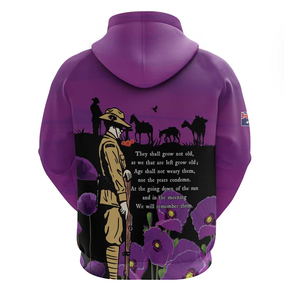 ANZAC Soldier and War Animals Zip Hoodie We Will Remember Them
