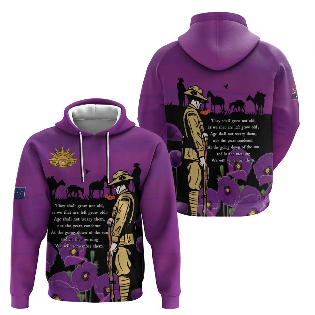 ANZAC Soldier and War Animals Zip Hoodie We Will Remember Them