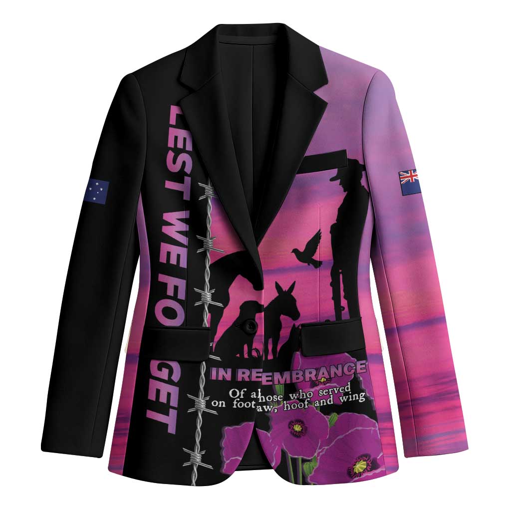 Personalised ANZAC War Animals Blazer Lest We Forget Memorial