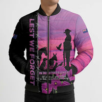 Personalised ANZAC War Animals Bomber Puffer Jacket Lest We Forget Memorial