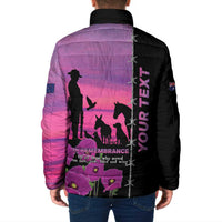 Personalised ANZAC War Animals Padded Jacket Lest We Forget Memorial