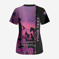 Personalised ANZAC War Animals Scrub Top Lest We Forget Memorial