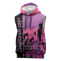 Personalised ANZAC War Animals Sleeveless Hoodie Lest We Forget Memorial