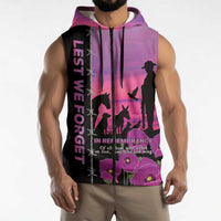 Personalised ANZAC War Animals Sleeveless Zip Hoodie Lest We Forget Memorial