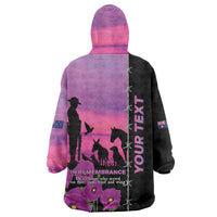 Personalised ANZAC War Animals Wearable Blanket Hoodie Lest We Forget Memorial
