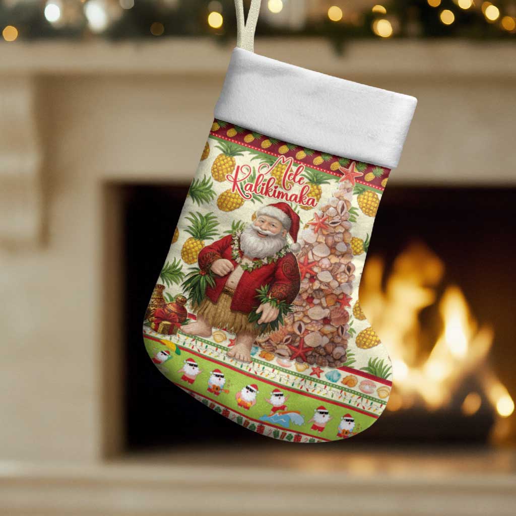 Hawaiian Santa Aloha Pineapple Christmas Stocking Mele Kalikimaka - Polynesian Pride