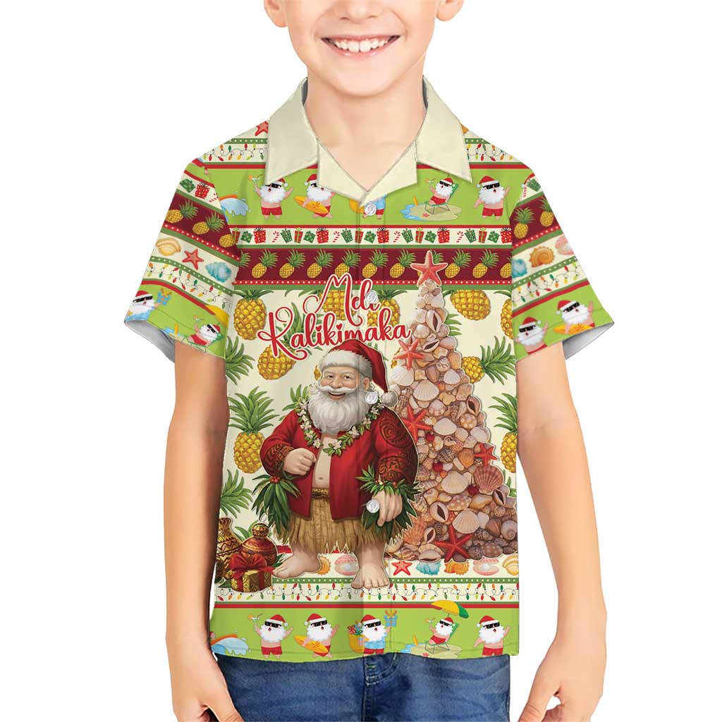 Hawaiian Santa Aloha Pineapple Christmas Hawaiian Shirt Mele Kalikimaka - Polynesian Pride