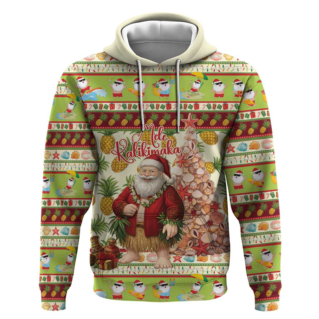 Hawaiian Santa Aloha Pineapple Christmas Hoodie Mele Kalikimaka - Polynesian Pride