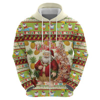 Hawaiian Santa Aloha Pineapple Christmas Hoodie Mele Kalikimaka - Polynesian Pride