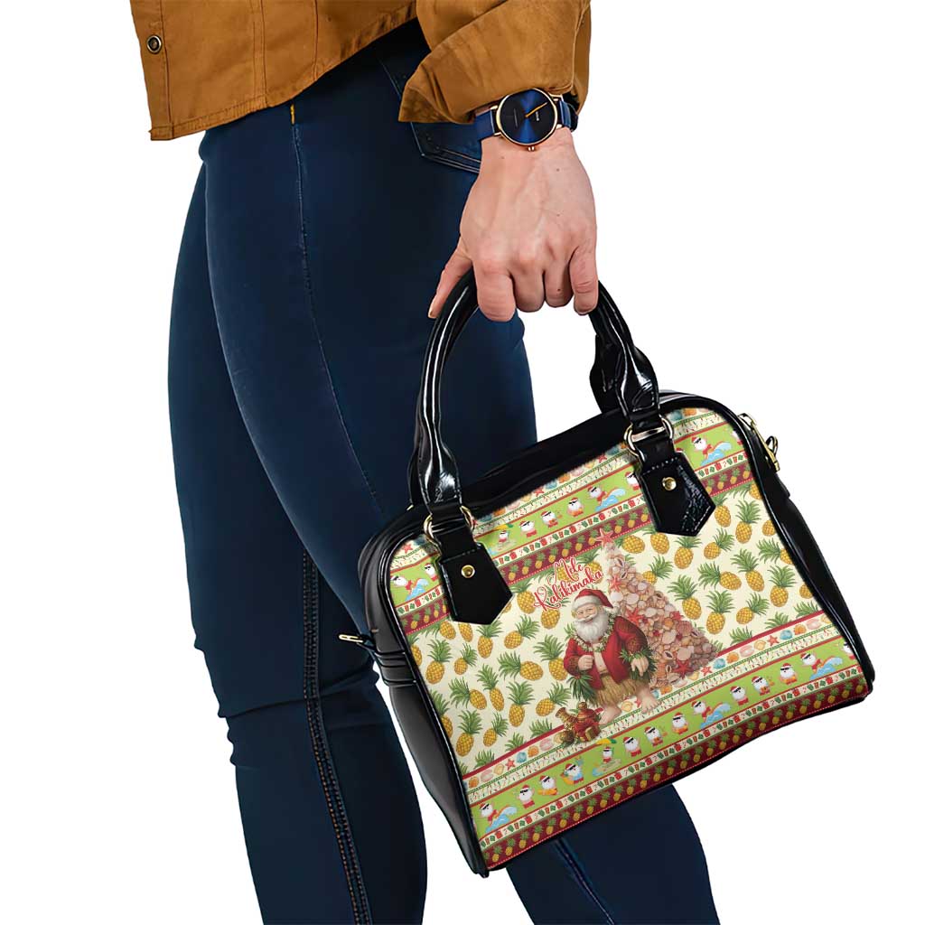 Hawaiian Santa Aloha Pineapple Christmas Shoulder Handbag Mele Kalikimaka - Polynesian Pride