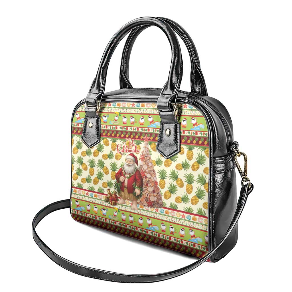 Hawaiian Santa Aloha Pineapple Christmas Shoulder Handbag Mele Kalikimaka - Polynesian Pride