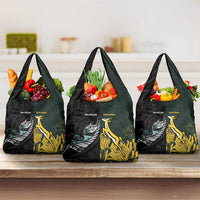 New Zealand and South Africa Rugby Grocery Bag Silver Fern With Springboks