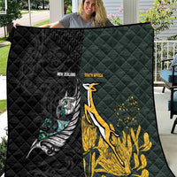 New Zealand and South Africa Rugby Quilt Silver Fern With Springboks