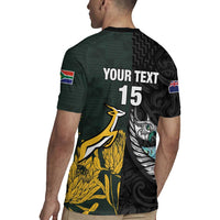 New Zealand and South Africa Rugby Custom Rugby Jersey Silver Fern With Springboks