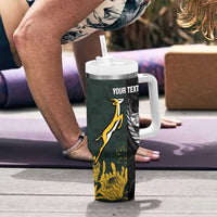New Zealand and South Africa Rugby Custom Tumbler With Handle Silver Fern With Springboks