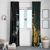 New Zealand and South Africa Rugby Window Curtain Silver Fern With Springboks