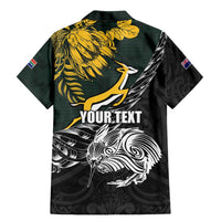New Zealand and South Africa Rugby Personalised Family Matching Mermaid Dress and Hawaiian Shirt Maori Kiwi With Springboks