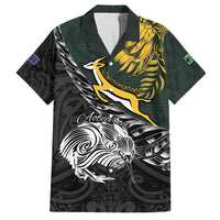 New Zealand and South Africa Rugby Personalised Family Matching Puletasi and Hawaiian Shirt Maori Kiwi With Springboks