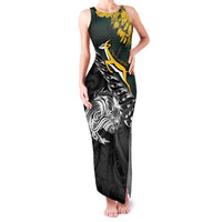 New Zealand and South Africa Rugby Personalised Family Matching Tank Maxi Dress and Hawaiian Shirt Maori Kiwi With Springboks