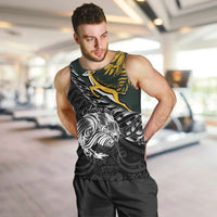 New Zealand and South Africa Rugby Personalised Men Tank Top Maori Kiwi With Springboks