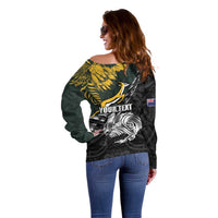 New Zealand and South Africa Rugby Personalised Off Shoulder Sweater Maori Kiwi With Springboks