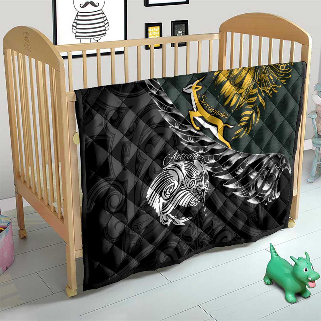 New Zealand and South Africa Rugby Quilt Maori Kiwi With Springboks
