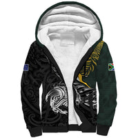 New Zealand and South Africa Rugby Personalised Sherpa Hoodie Maori Kiwi With Springboks
