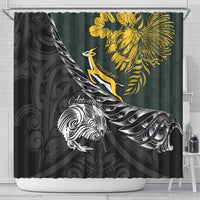 New Zealand and South Africa Rugby Shower Curtain Maori Kiwi With Springboks