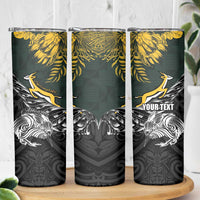 New Zealand and South Africa Rugby Personalised Skinny Tumbler Maori Kiwi With Springboks