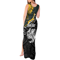 New Zealand and South Africa Rugby Personalised Tank Maxi Dress Maori Kiwi With Springboks