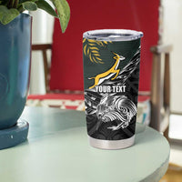 New Zealand and South Africa Rugby Personalised Tumbler Cup Maori Kiwi With Springboks