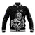 New Zealand Silver Fern Rugby Custom Baseball Jacket Maori Tiki Black Version