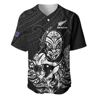 New Zealand Silver Fern Rugby Custom Baseball Jersey Maori Tiki Black Version
