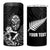 New Zealand Silver Fern Rugby Custom 4 in 1 Can Cooler Tumbler Maori Tiki Black Version