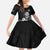New Zealand Silver Fern Rugby Custom Family Matching Short Sleeve Bodycon Dress and Hawaiian Shirt Maori Tiki Black Version