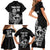 New Zealand Silver Fern Rugby Custom Family Matching Short Sleeve Bodycon Dress and Hawaiian Shirt Maori Tiki Black Version
