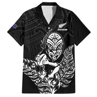 New Zealand Silver Fern Rugby Custom Family Matching Summer Maxi Dress and Hawaiian Shirt Maori Tiki Black Version